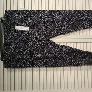 Leggings Capri Black Grey Design Super Soft 81% Poly Blend Wide Waist Band NWT